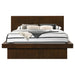 Jessica Eastern King & Queen Platform Bed with Rail Seating Cappuccino - Orbit Furniture (Richmond,BC)