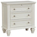 Sandy Beach 3-drawer Nightstand Cream White - Orbit Furniture (Richmond,BC)