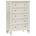 Sandy Beach 5-drawer Rectangular Chest Cream White - Orbit Furniture (Richmond,BC)