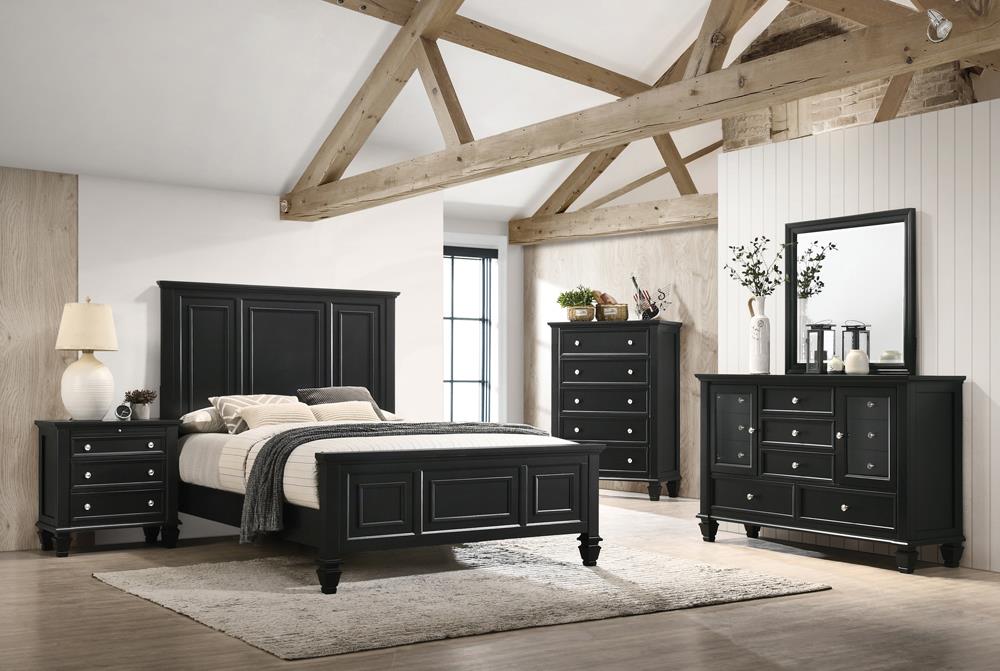 Sandy Beach 4 & 5 Piece Storage Bedroom Set with Sleigh Headboard E.King, Queen, & Cal.King - Orbit Furniture (Richmond,BC)