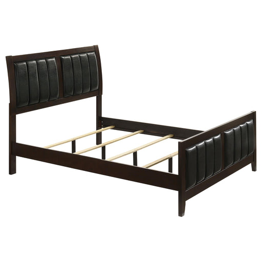 Carlton Full & Twin Upholstered Panel Bed Cappuccino and Black - Orbit Furniture (Richmond,BC)