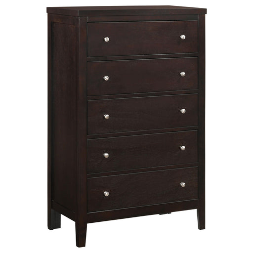 Carlton 5-drawer Rectangular Chest Cappuccino - Orbit Furniture (Richmond,BC)