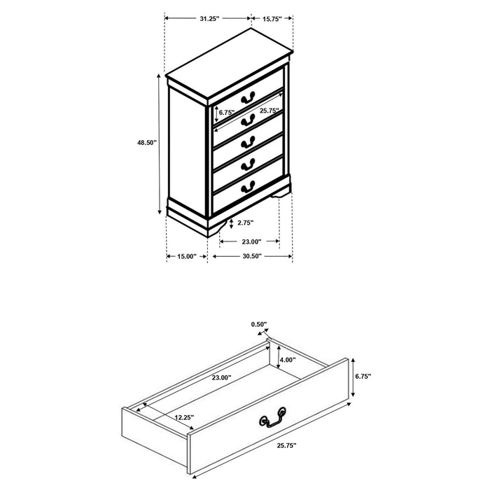 Louis Philippe Chest Brown - Orbit Furniture (Richmond,BC)
