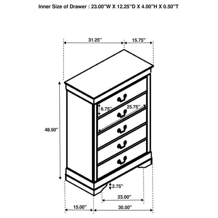 Louis Philippe 4 & 5 Piece Bedroom Set Full, Twin, King, & Queen - Orbit Furniture (Richmond,BC)