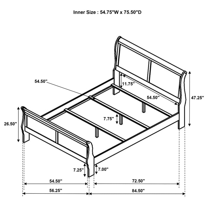 Louis Philippe Eastern King, Full, & Queen Bed - Orbit Furniture (Richmond,BC)