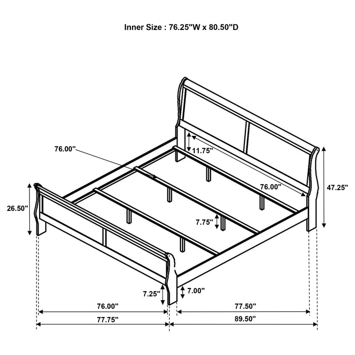Louis Philippe Eastern King, Full, & Queen Bed - Orbit Furniture (Richmond,BC)