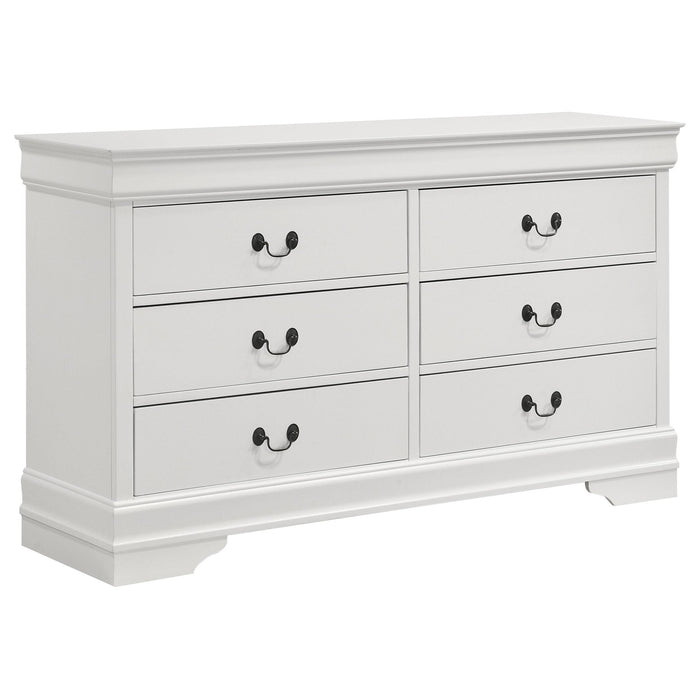 Louis Philippe 6-drawer Dresser White - Orbit Furniture (Richmond,BC)