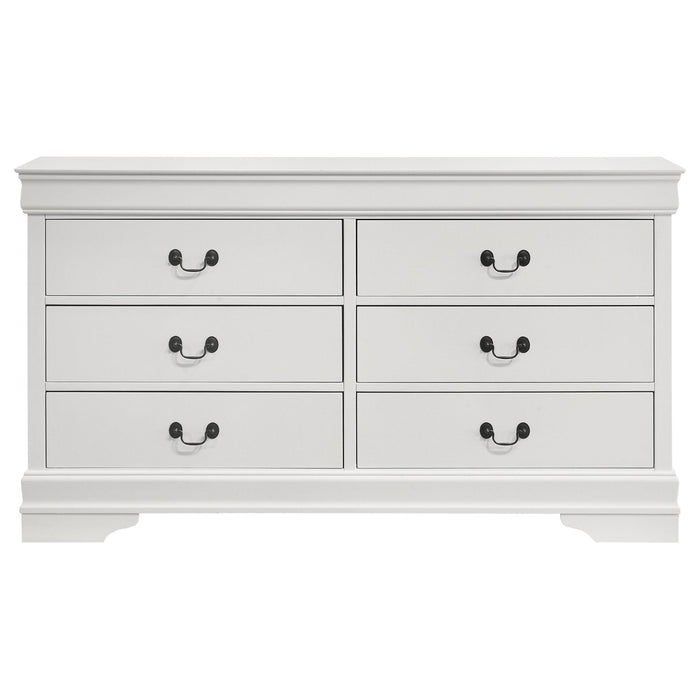 Louis Philippe 6-drawer Dresser White - Orbit Furniture (Richmond,BC)