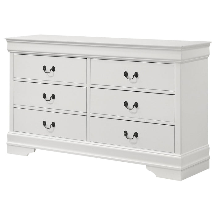 Louis Philippe 6-drawer Dresser White - Orbit Furniture (Richmond,BC)