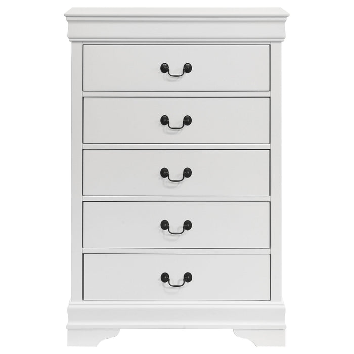 Louis Philippe 5-drawer Bedroom Chest White - Orbit Furniture (Richmond,BC)