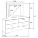 Felicity 6-drawer Dresser with LED Mirror White High Gloss - Orbit Furniture (Richmond,BC)