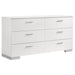 Felicity 6-drawer Dresser Glossy White - Orbit Furniture (Richmond,BC)