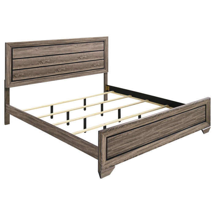 Kauffman California King, E.king, & Queen Panel Bed Washed Taupe - Orbit Furniture (Richmond,BC)