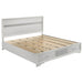 Miranda California King. E.King, & Queen 2-drawer Storage Bed Black & White - Orbit Furniture (Richmond,BC)