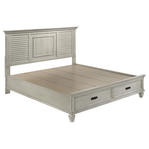 Franco Eastern King & Queen Storage Bed Antique White - Orbit Furniture (Richmond,BC)