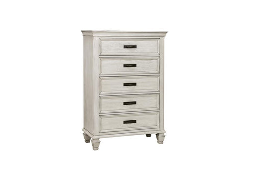 Franco 5-drawer Chest Antique White - Orbit Furniture (Richmond,BC)