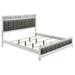 Barzini California King, E.King, & Queen Upholstered Panel Bed White - Orbit Furniture (Richmond,BC)