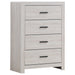 Brantford 4-drawer Chest Coastal White - Orbit Furniture (Richmond,BC)