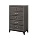 Watson 5-drawer Chest Grey Oak and Black - Orbit Furniture (Richmond,BC)