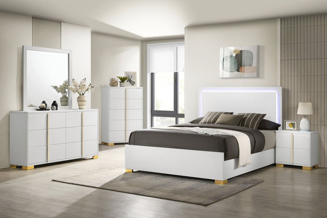 Marceline Bedroom Sets White & Black 4 & 5 Piece - Orbit Furniture (Richmond,BC)