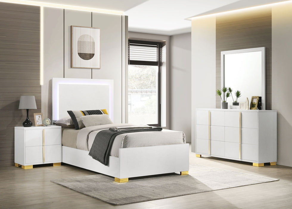 Marceline Bedroom Sets White & Black 4 & 5 Piece - Orbit Furniture (Richmond,BC)