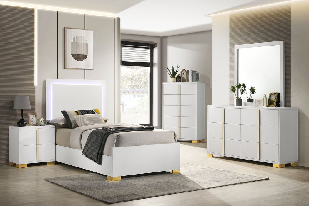 Marceline Bedroom Sets White & Black 4 & 5 Piece - Orbit Furniture (Richmond,BC)