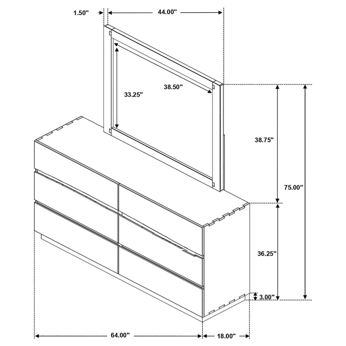 Winslow Dresser With Mirror - Orbit Furniture (Richmond,BC)