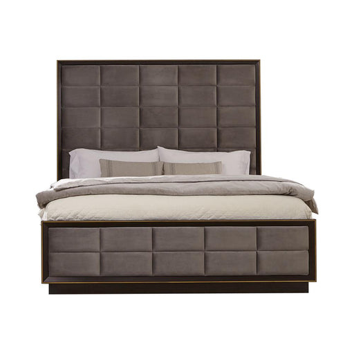Durango California King, Eastren King, & Queen Upholstered Bed Smoked Peppercorn and Grey - Orbit Furniture (Richmond,BC)
