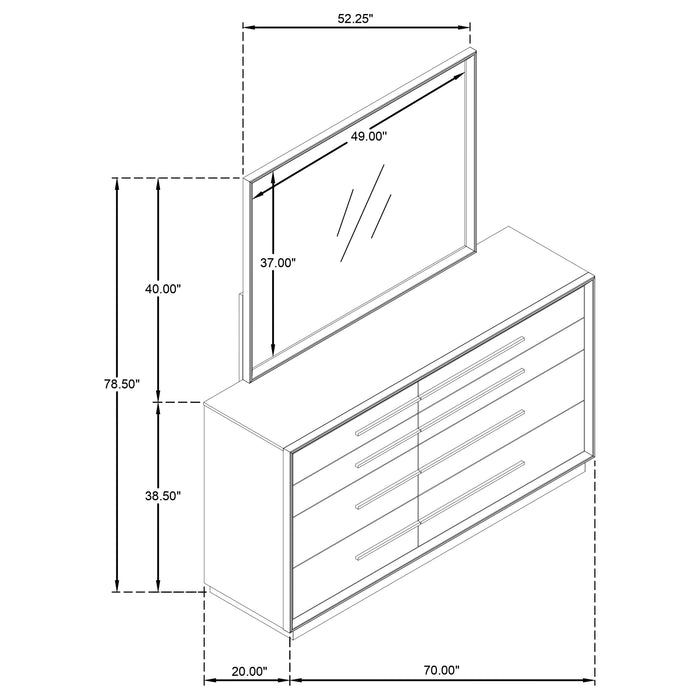 Durango Dresser With Mirror - Orbit Furniture (Richmond,BC)