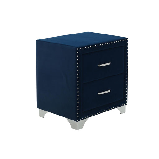 Melody 2-drawer Upholstered Nightstand Pacific Blue - Orbit Furniture (Richmond,BC)