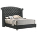 Melody California King, Eastren King, Queen Wingback Upholstered Bed Pacific Blue & Grey - Orbit Furniture (Richmond,BC)