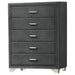 Melody 5-drawer Upholstered Chest Grey - Orbit Furniture (Richmond,BC)