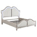Evangeline Tufted Upholstered Platform Bed Ivory and Silver Oak - Orbit Furniture (Richmond,BC)