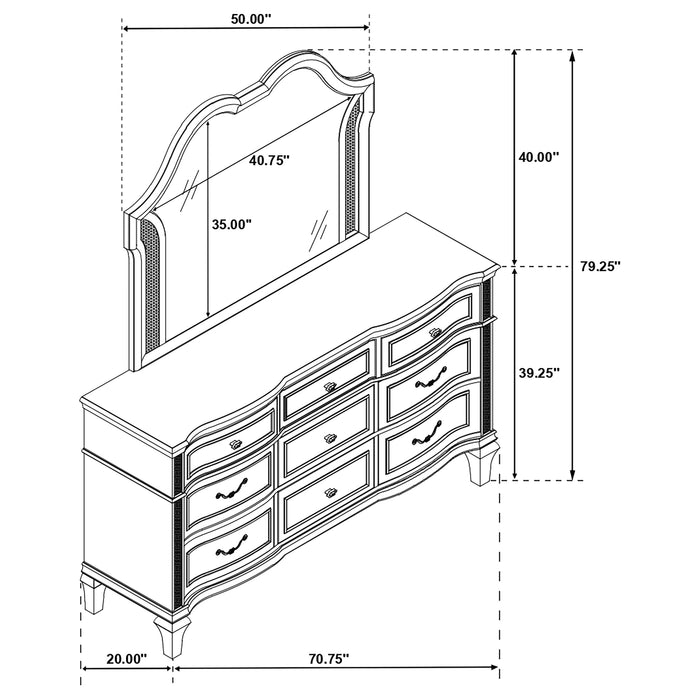 Evangeline Dresser With Mirror - Orbit Furniture (Richmond,BC)