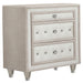 Antonella 3-drawer Upholstered Nightstand Ivory and Camel - Orbit Furniture (Richmond,BC)