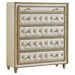 Antonella 5-drawer Upholstered Chest Ivory and Camel - Orbit Furniture (Richmond,BC)