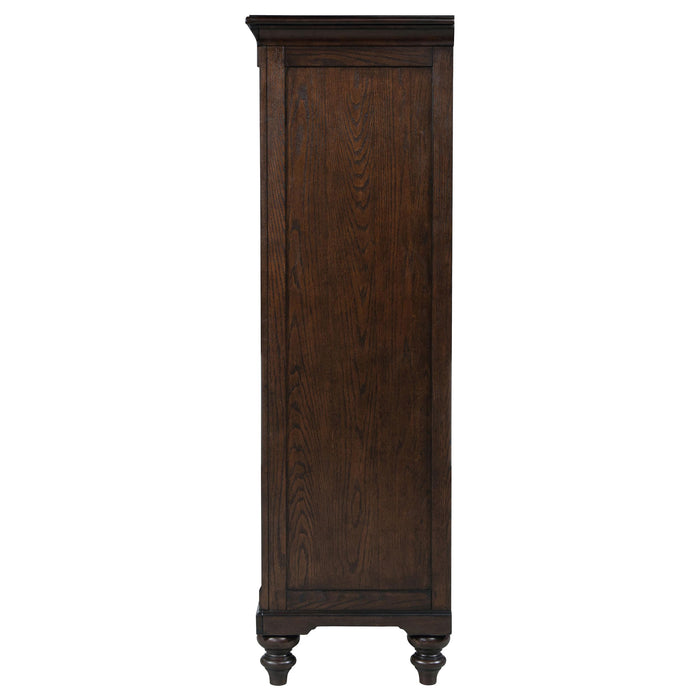 Andover 6-drawer Tempered Glass Door Chest Dark Oak - Orbit Furniture (Richmond,BC)