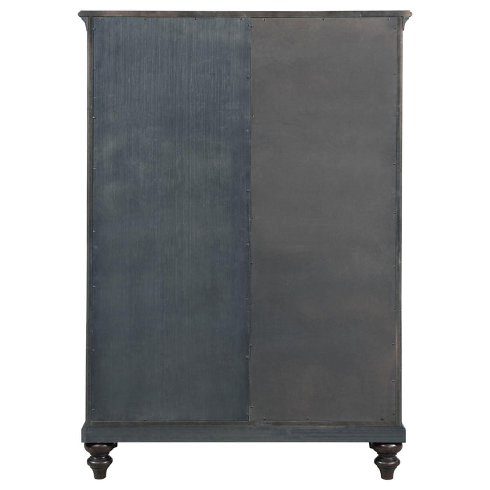 Andover 6-drawer Tempered Glass Door Chest Dark Oak - Orbit Furniture (Richmond,BC)