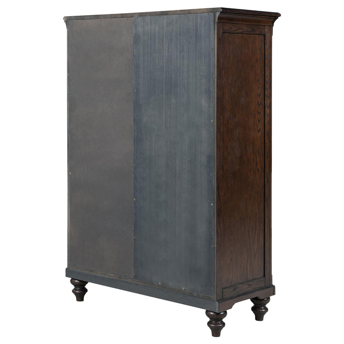 Andover 6-drawer Tempered Glass Door Chest Dark Oak - Orbit Furniture (Richmond,BC)