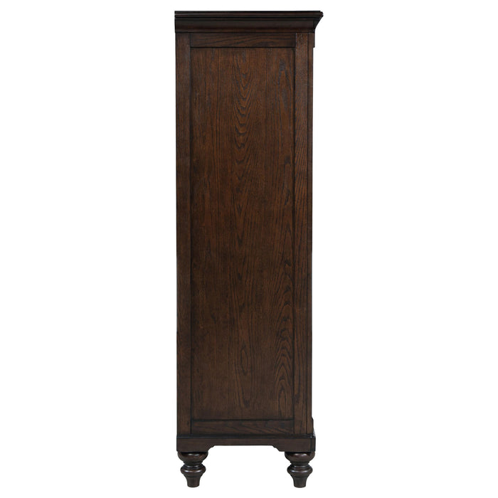 Andover 6-drawer Tempered Glass Door Chest Dark Oak - Orbit Furniture (Richmond,BC)