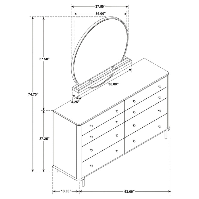 Arini Dresser With Mirror - Orbit Furniture (Richmond,BC)