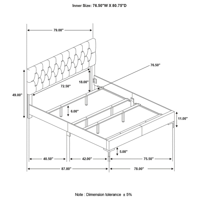 Kendall Panel Bed E.King, & Queen Black & White - Orbit Furniture (Richmond,BC)