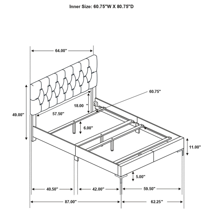 Kendall Panel Bed E.King, & Queen Black & White - Orbit Furniture (Richmond,BC)