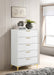 Kendall 5-drawer Chest White - Orbit Furniture (Richmond,BC)