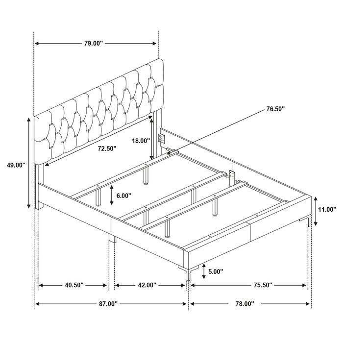 Kendall Panel Bed E.King, & Queen Black & White - Orbit Furniture (Richmond,BC)
