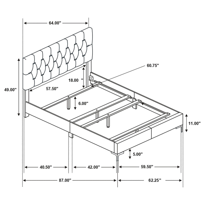Kendall Panel Bed E.King, & Queen Black & White - Orbit Furniture (Richmond,BC)