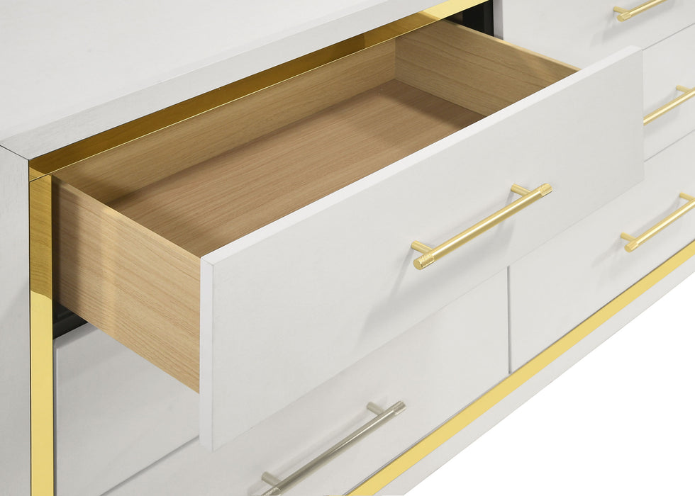 Lucia 4 & 5 Piece Bedroom Set King & Queen Beige & Grey - Orbit Furniture (Richmond,BC)