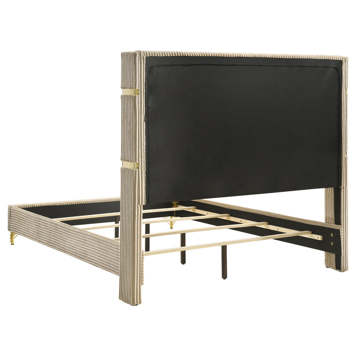 Lucia 4 & 5 Piece Bedroom Set King & Queen Beige & Grey - Orbit Furniture (Richmond,BC)