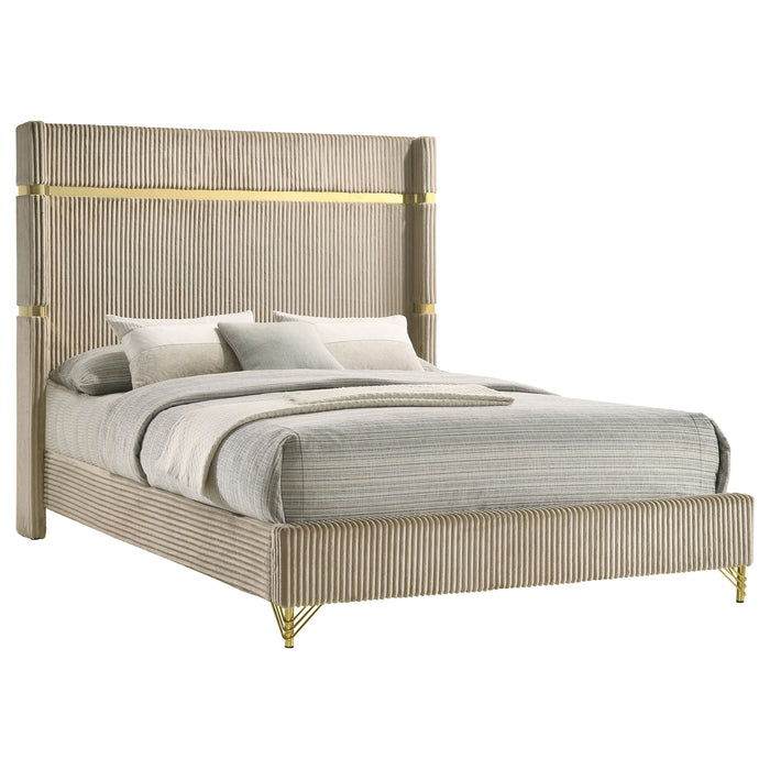 Lucia Eastern King & Queen Bed Beige & Grey - Orbit Furniture (Richmond,BC)