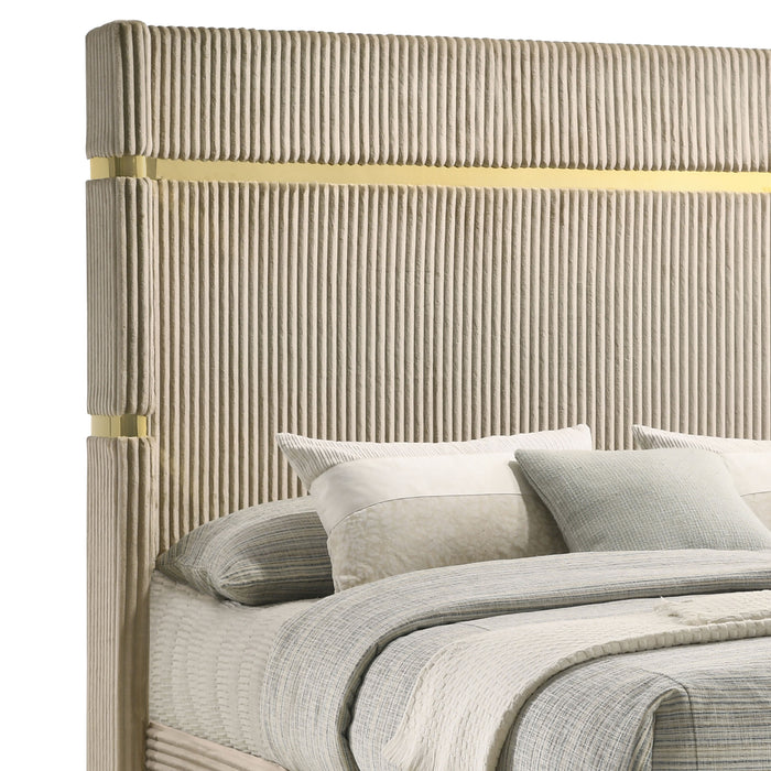 Lucia Eastern King & Queen Bed Beige & Grey - Orbit Furniture (Richmond,BC)